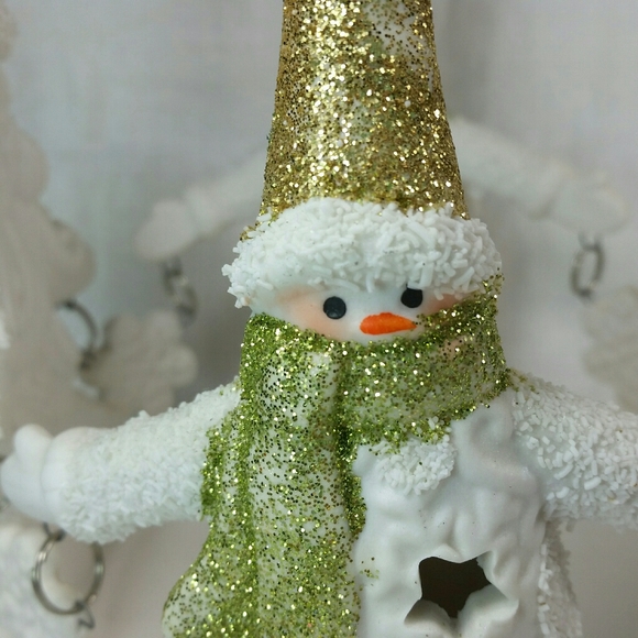 Yankee Candle SNOWMAN Large Jar HOLDER Trees - Picture 9 of 12